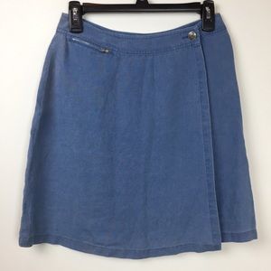 Armani Exchange Vtg Blue Linen Wrap Skirt Small